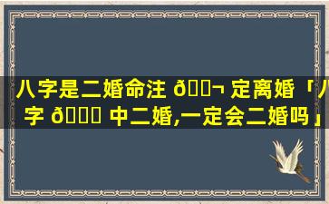 八字是二婚命注 🐬 定离婚「八字 🐞 中二婚,一定会二婚吗」